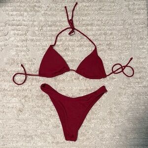 Red Triangle Bikini Set